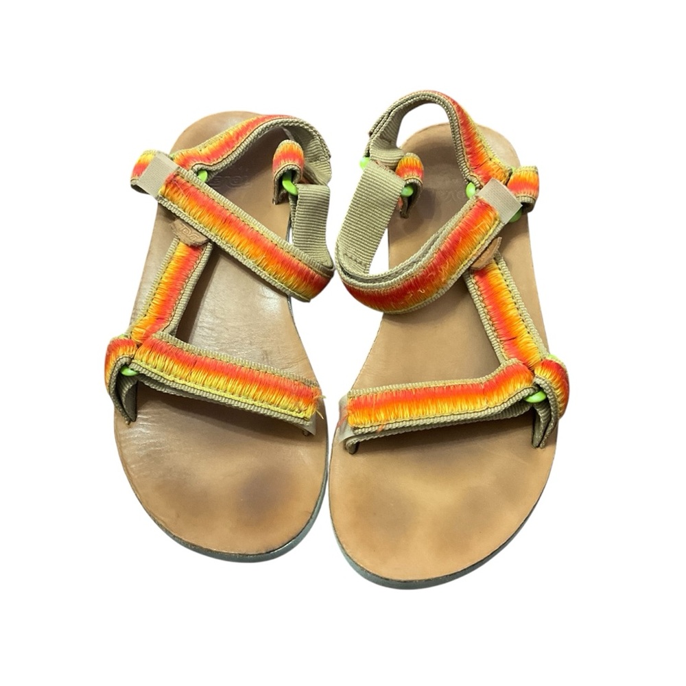 TEVA ORIGINAL UNIVERSAL OMBRE LEATHER SANDALS TAN US 8